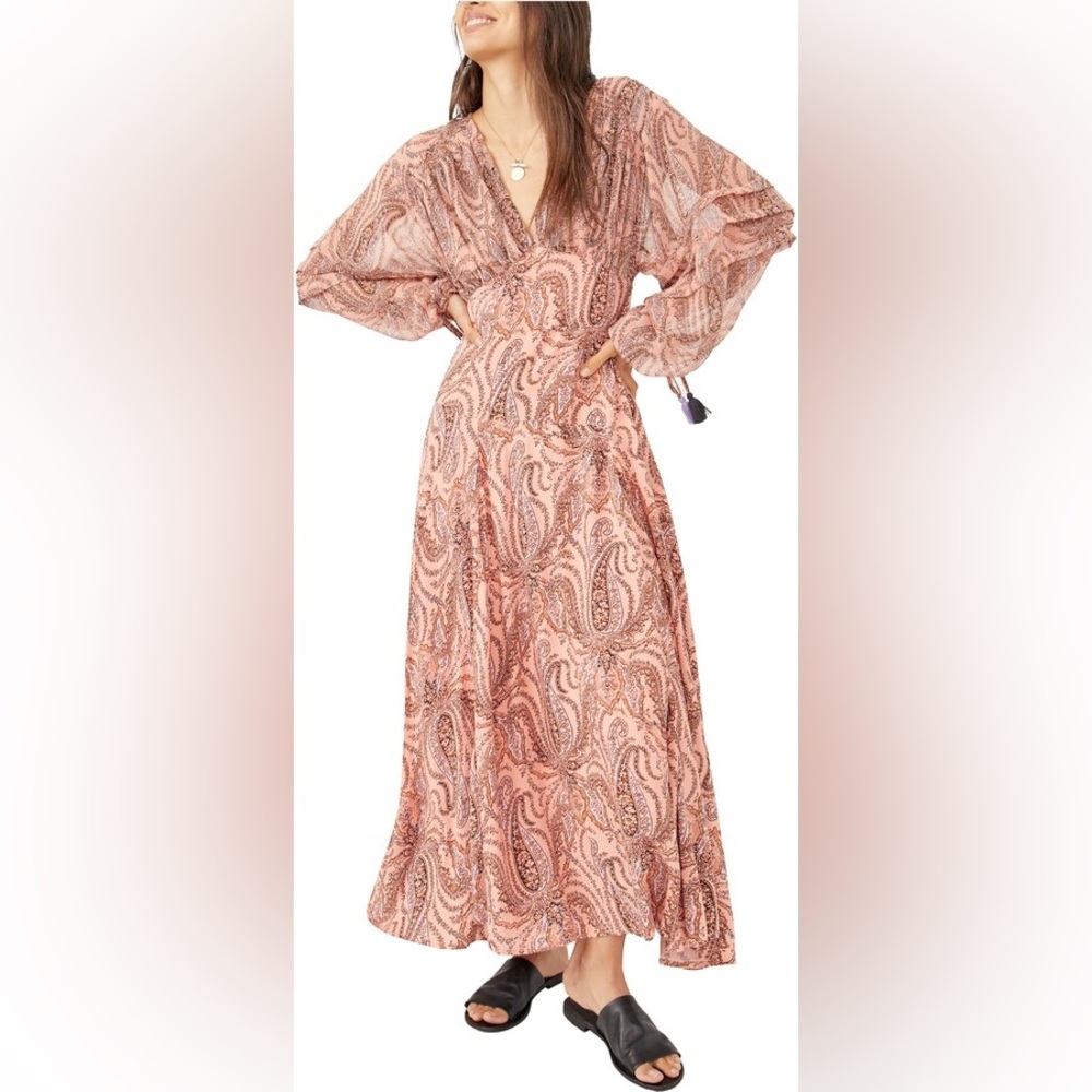 NWT Free People Mirage Long Sleeve Maxi Dress